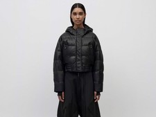 Piumino in pelle cropped -