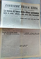 CORRIERE DELLA SERA 7 Giugno 1944 D DAY SBARCO IN NORMANDIA VALLO ATLANTICO