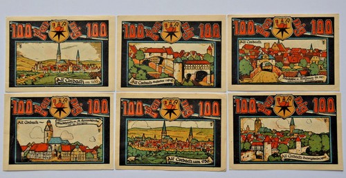 Corbach notgeld 100 pfennig - notgeld, 6x