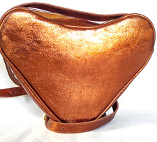 borsa donna borsetta tracolla vera pelle cuore lucida vernice piccola nera