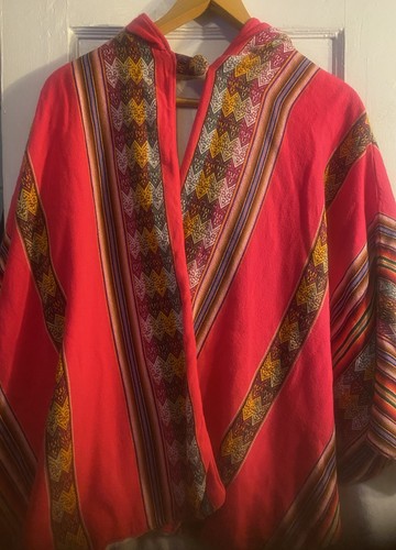 Poncho peruviano colorato - poncho,