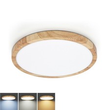 Plafoniera da Soffitto LED Effetto Legno Tondo Stile Extra Sottile 23/30/48/60CM