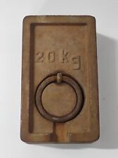 Peso antico grande da 20 Kg rettangolare per bascula bilancia stadera di ghisa