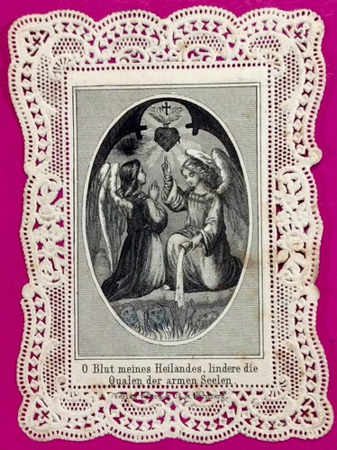 Santino merlettato antico - santino,