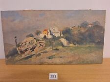 L153 Quadro antico  in olio su compensato  vedi foto con firma (V. White ?)