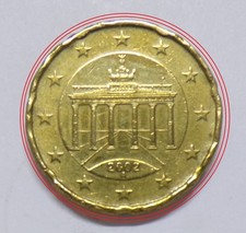 20 CENTESIMI DI EURO GERMANIA 2002 DIFETTI DI CONIO.