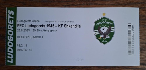 Biglietto ludogorets - biglietto, v