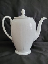 Rosenthal Aida Caffettiera/Teiera in Velluto Bianco (Platino), 6 Tazze, Porcellana