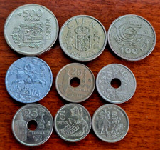 Lotto 9 monete spagna Monete