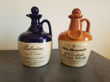 Set n°2 Caraffe Whisky Ballantine's & Wm. Maxwell Ceramica Vintage Bar Pub