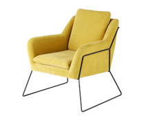 Poltrona velluto giallo - poltrona,