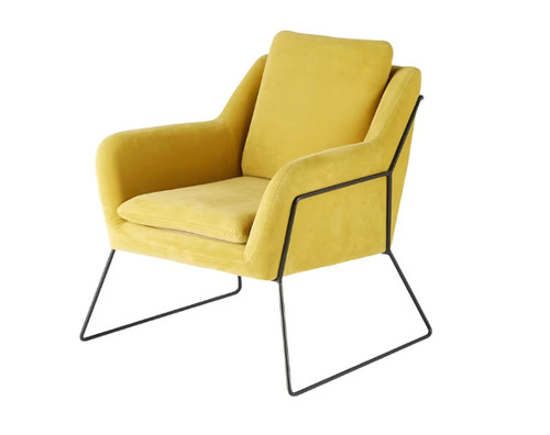 Poltrona velluto giallo - poltrona,