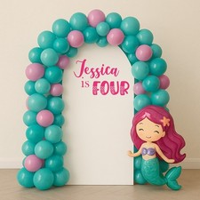 Adesivi personalizzati tema sirena Name is Age per tavola a vela | compleanno bimba