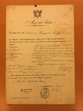 Attestato autografo di Enrico Cosenz