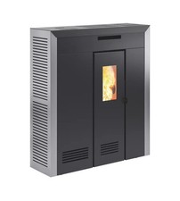 STUFA A PELLET SLIM CANALIZZATA E VENTILATA INVICTA "DAGLAN PLUS" GRIGIO 8,3 KW