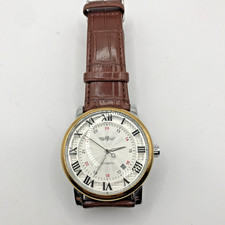 Winner Automatic Watch – Classic Silver Dial, Brown Leather Strap, Silver Bezel,