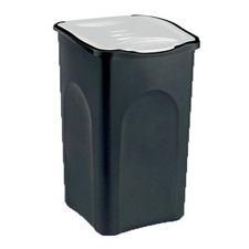 Bidone nero con coperchio