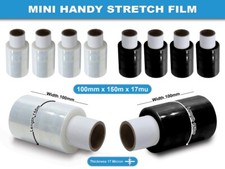 PALLET PORTATILE ELASTICO TERMORETRAIBILE MINI NERO TRASPARENTE PELLICOLA FORTE NUCLEO 100mm x 150M