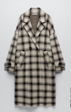 zara oversize  knit check coat