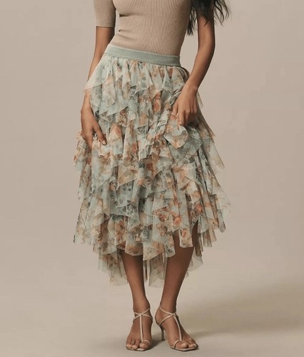 Gonna midi tulle arricciato