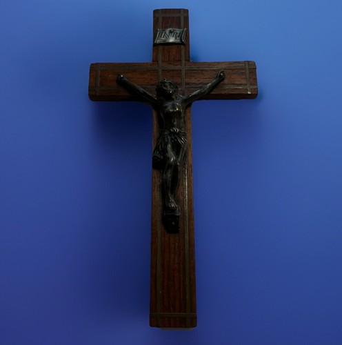 Crocifisso vintage legno - in, 8"