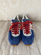 Scarpe da ginnastica D'Acquasparta Italia in pelle scamosciata - Blu/Bianco/Oro - Made in Italy