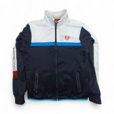 Sergio Tacchini Giacca da Allenamento Uomo M Blu Marino Felpa Vintage Retrò