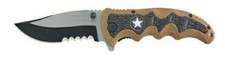 Coltello Militare Tattico pieghevole Seghettato Ausonia Inox  Serramanico Caccia