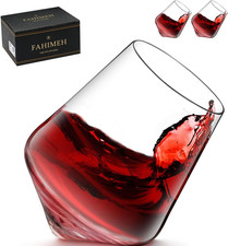 Bicchieri Whisky Rum Cognac Cocktail Liquore Calici Vino Cristallo Vetro Inclina