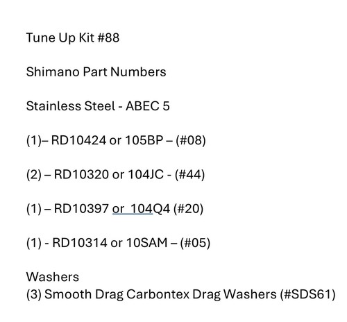 Kit messa punto 88 - a, shimano