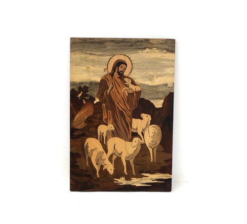 Large vintage inlaid - vintage, wood