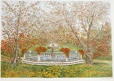 BENETTI MARISA LITO 80X60 "FONTANA NEL PARCO"