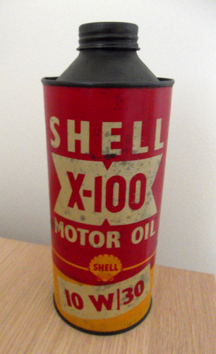Vintage shell oil - vintage, can