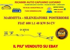 MARMITTA FIAT 600 SEICENTO (187) 1.1 40 KW 50 CV 01.97510