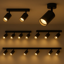 Faretto LED GU10 orientabile nero spot plafoniera lampada da soffitto/parete