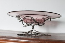 Antico centrotavola Liberty 1930 Umberto Bellotto , vetro murano base ferro