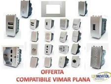 PRESE INTERRUTTORI SHUKO PULSANTI TV DIMMER SERIE VIMAR PLANA  COMPATIBILE ok
