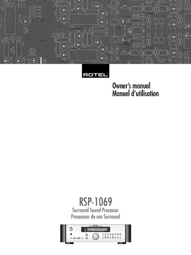 Rotel rsp 1069 manuale - rotel,