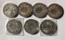 Austria - Lotto n.7 Monete da 50 Schilling -Ag.900/1000 gr.20 ASW mm.34 - FdC.