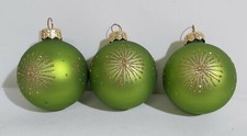 14254 3 Palle in vetro per albero di Natale - colore verde