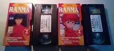 Lotto Stock 2 VHS RANMA 1/2 primi due episodi anime manga giapponese cartoni '90