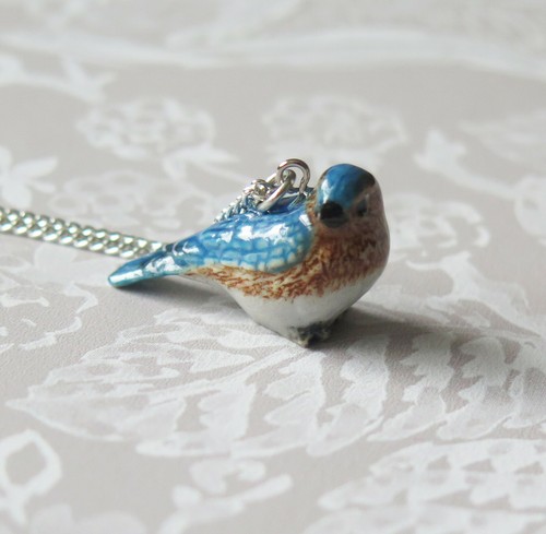Bluebird porcellana ciondolo - porcellana,