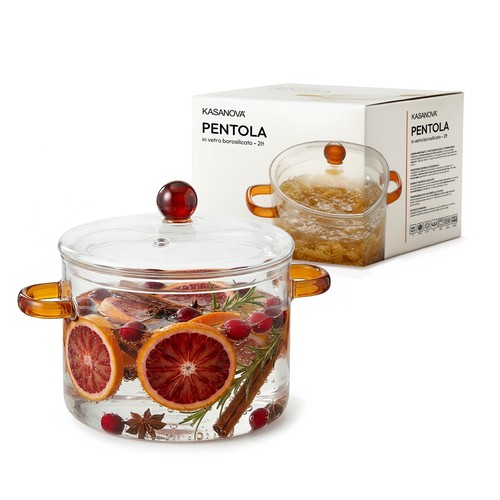 Pentola vetro borosilicato - l,