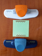 2 punzoni Fiskars bordo carta punzonatrice scrapbooking creazione carte