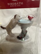 Lemax Dog at Birdbath Cardinal