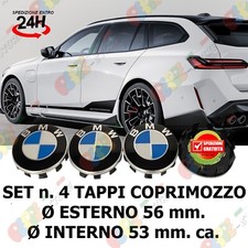 Set 4 Tappi Coprimozzo Logo per BMW 56 mm. 1 2 3 4 5 6 7 Z X Borchie cerchi Lega