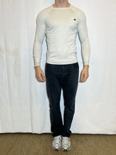 Khujo maglia manica lunga pullover pullover maglione a maglia beige taglia M