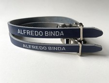 *NOS Vintage anni 70/80 ALFREDO BINDA - Cinturini puntali in pelle italiana (blu)*