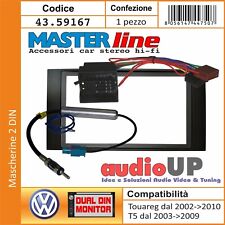 MASCHERINA RADIO 2 DIN VOLKSWAGEN TOUAREG 2002>2010 CORNICE IN TINTA E CABLAGGI 