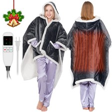Wearable Heated Throw Blanket for Women Heated Shawl Wrap Heated Poncho Blank...